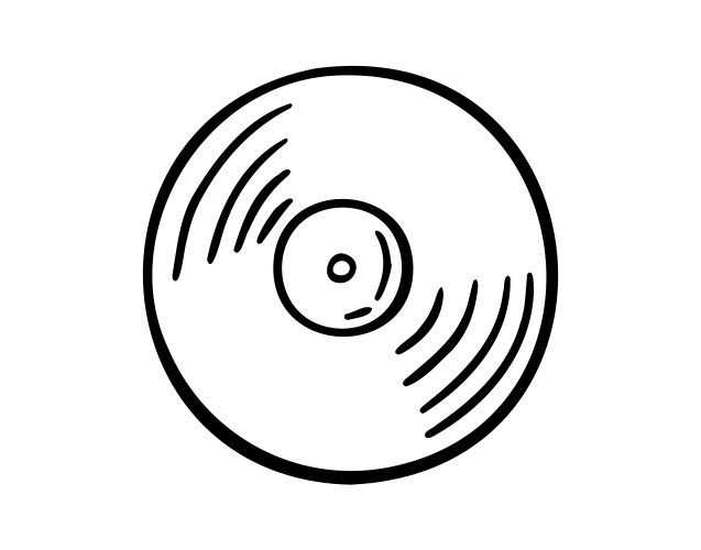 Vinyl gramophone record doodle hand drawn icon Vector Image