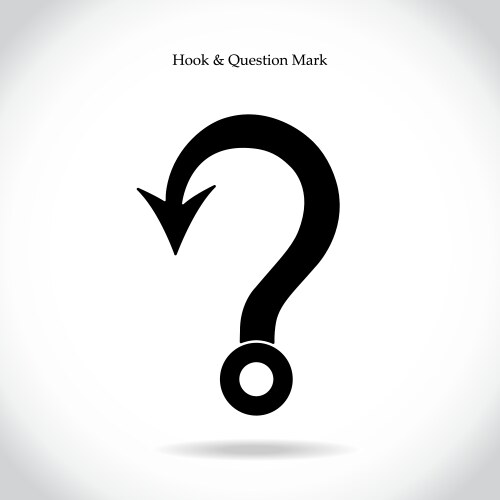 fishing hook question mark sign vector image