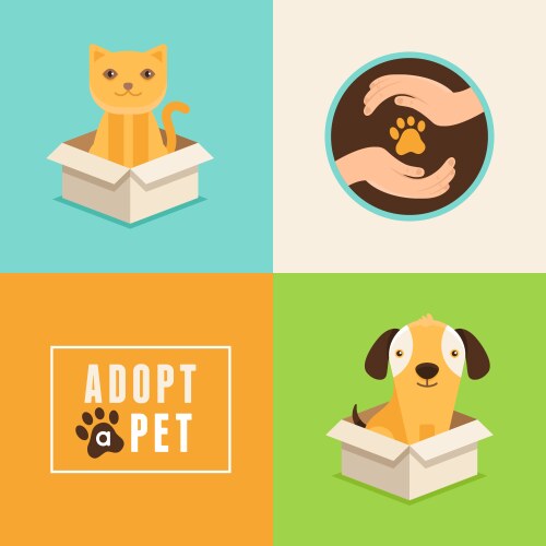 Pet logo design elements Royalty Free Vector Image