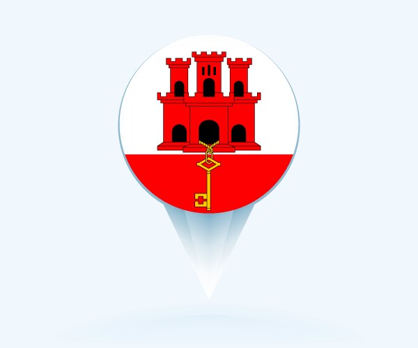 Map pointer with flag of gibraltar vector image