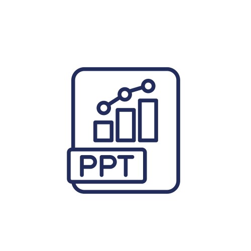 Ppt file format icon presentation and slides vector image