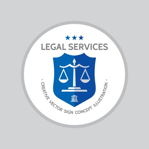 Legal service - logo template concept vector image