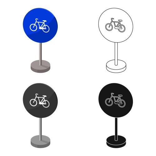 Mandatory road signs icon in cartoon style vector image