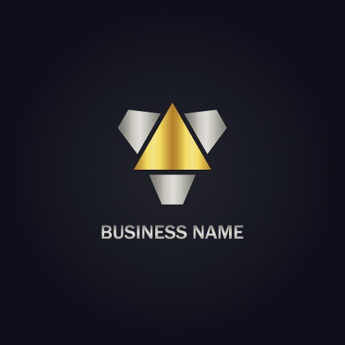 Arrow sign abstract gold logo Royalty Free Vector Image