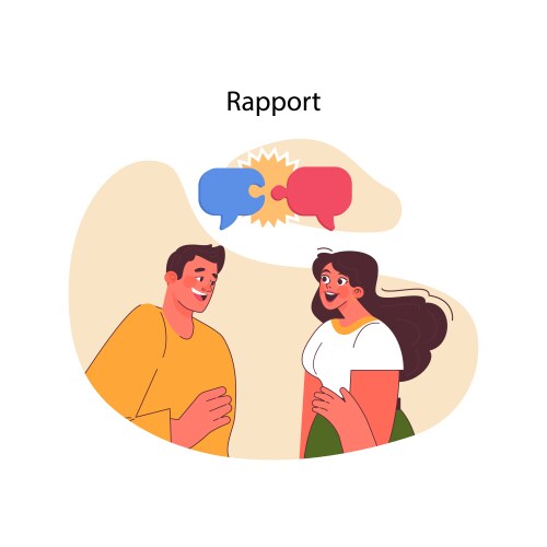 building rapport in neuro-linguistic programming vector image