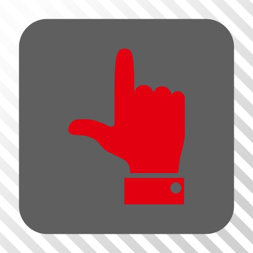 Hand pointer up rounded square button vector image