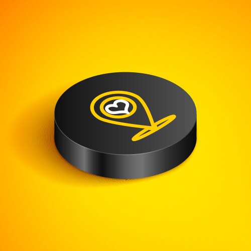 Isometric line map pointer with heart icon vector image