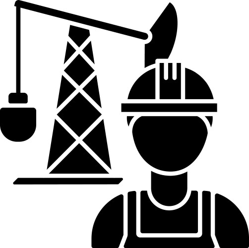 Petroleum engineer black glyph icon Vector Image