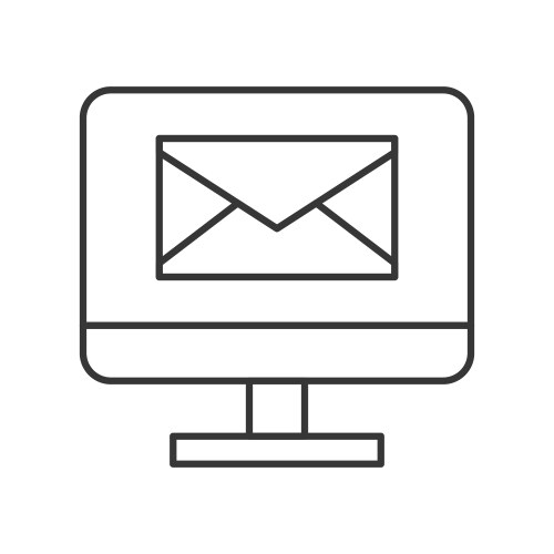 Envelope on computer screen message and email vector image