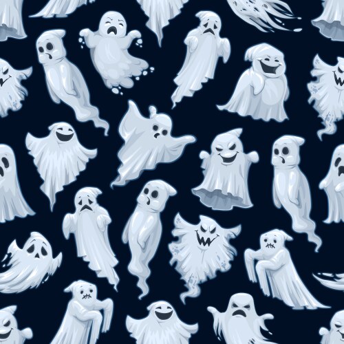 Halloween ghost seamless pattern Royalty Free Vector Image