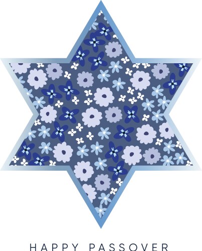 Pesach passover greeting card with blue jewish vector image