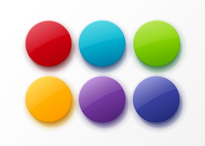 Set colorful round badges vector image