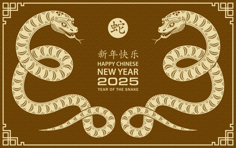 Happy chinese new year 2025 zodiac sign Royalty Free Vector