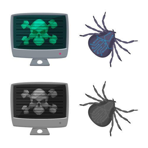 Isolated object of virus and secure icon set vector image