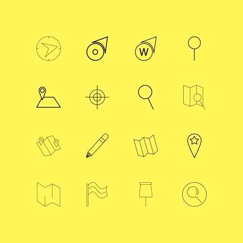 Map and navigation linear icon set simple outline vektorbild