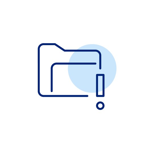 File folder and exclamation mark system data vector image