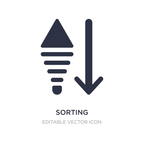 Sorting icon on white background simple element vector image