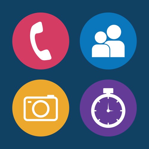 Assorted app buttons icon image vector image