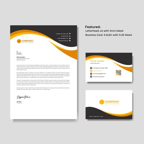 Professional creative letterhead and business vector image