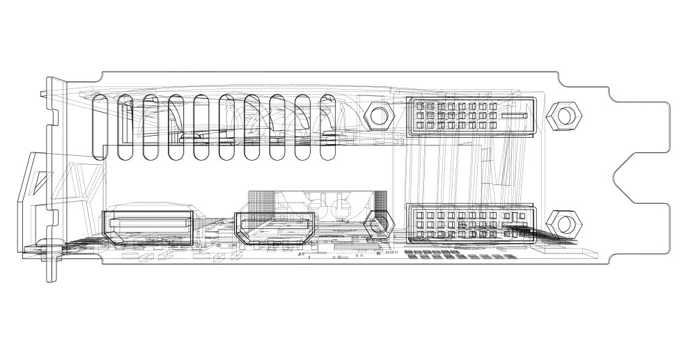 gpu card outline vector image