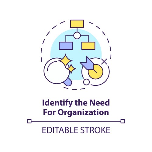 identify need for ngo multi color concept icon vector image