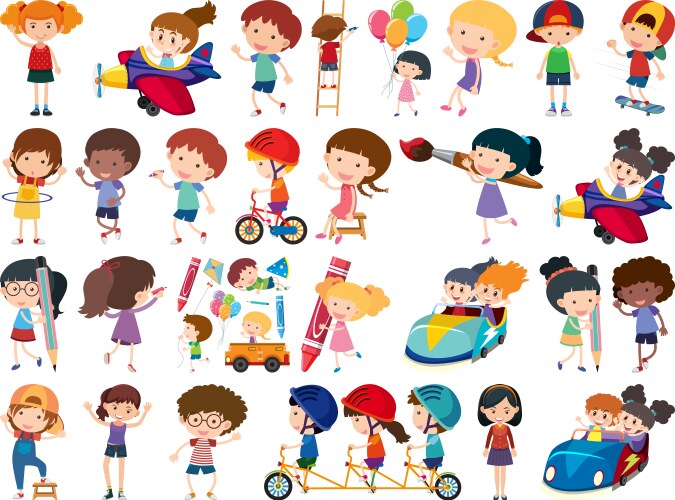 Set sport kids Royalty Free Vector Image - VectorStock