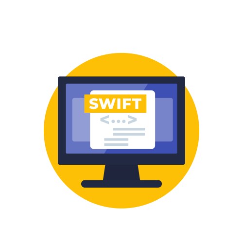 Swift programming coding flat icon vector image