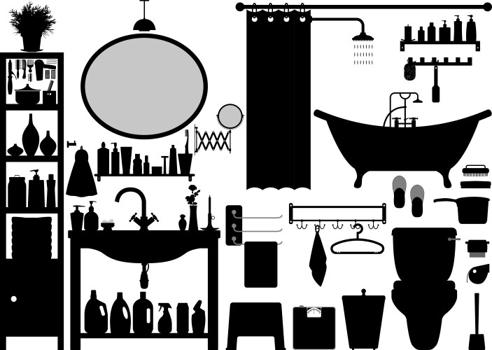 Bathroom Supplies Collection Vector Image