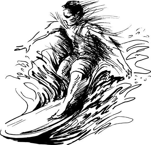 Hand sketch a surfer Vector Image
