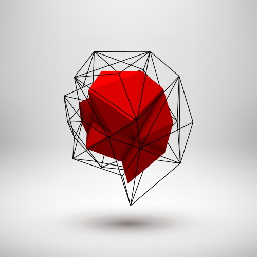 Red abstract polygonal background Royalty Free Vector Image