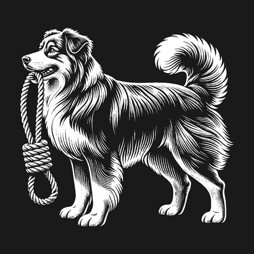 Dog with Noose - Intense Symbolism Vector Image