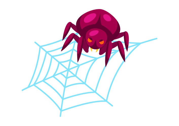 Cartoon Spider on Halloween Web Vector Image