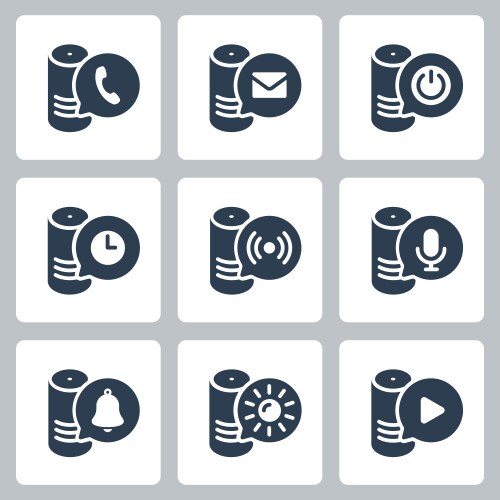 smart speaker related icon set in glyph style vector image