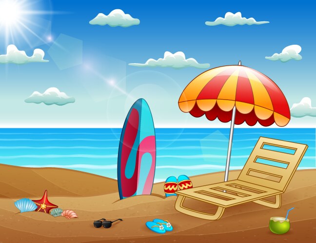Summer vacation background at beach Royalty Free Vector