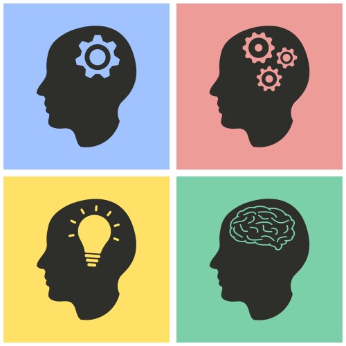 Brain icon set Royalty Free Vector Image - VectorStock