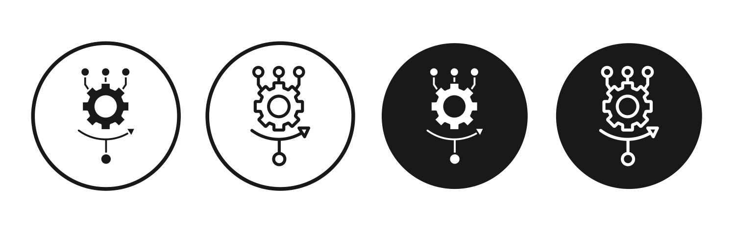 Algorithm icon set black filled and outlined style vektorbild