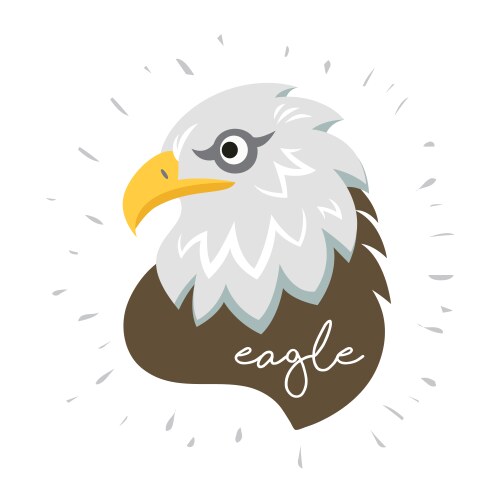 Eagle head fly logo icon cartoon tattoo Vector Image