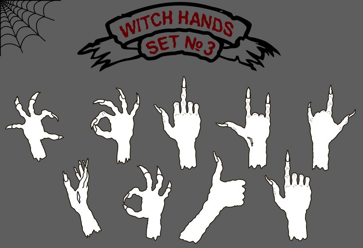 Witch Hand Gestures - Halloween Collection Vector Image