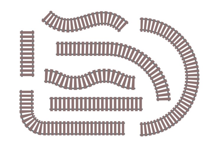 Rails - set of modern objects vector image
