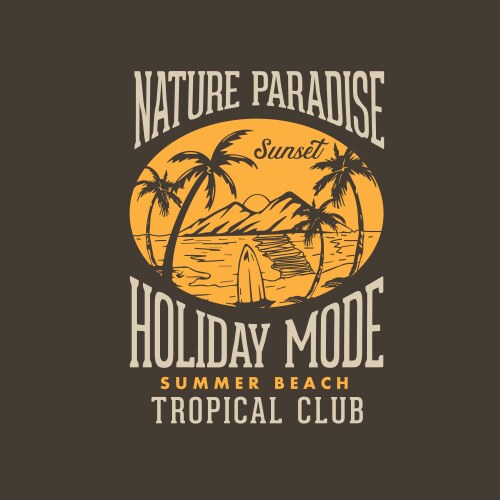 Tropical Summer Vibes Vector Image