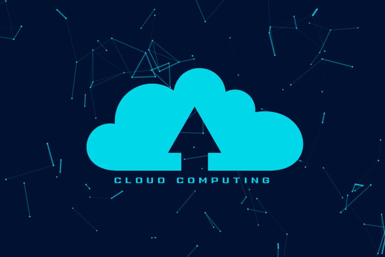 Digital cloud computing web server background vector image