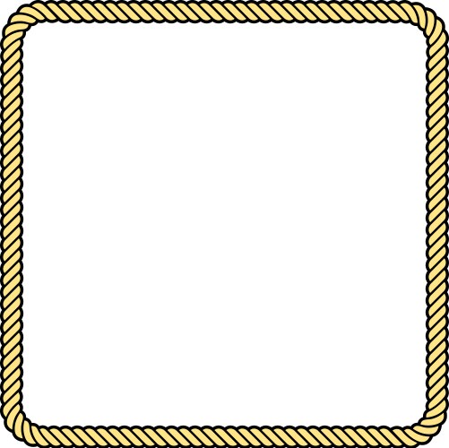 Square rope frame with knots and loops Royalty Free Vector