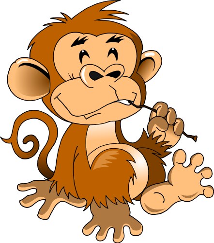 Funny cute monkey Royalty Free Vector Image - VectorStock