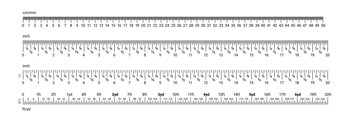 Inch and metric rulers centimeters inches vector image