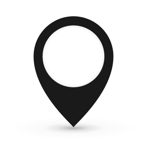 map pointer icon in flat style with shadow vector image