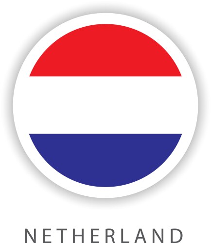 netherlands circle flag template design vector image