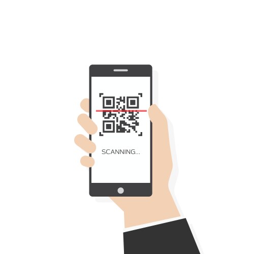 Flat qr code icon for mobile contactless payment Vector Image
