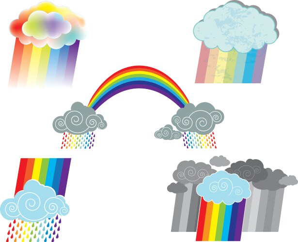 Rainbow and cloud Royalty Free Vector Image - VectorStock