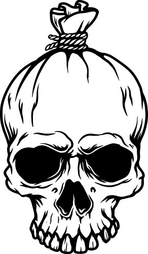 Skull Money Bag Symbol Vector Image
