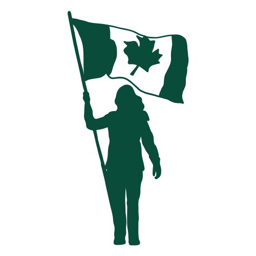 Canada flag bearer silhouette Vector Image